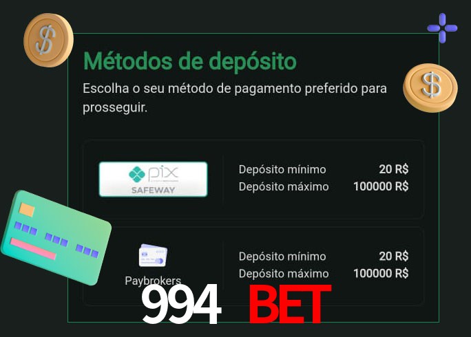 O cassino 994 Bet oferece uma grande variedade de métodos de pagamento